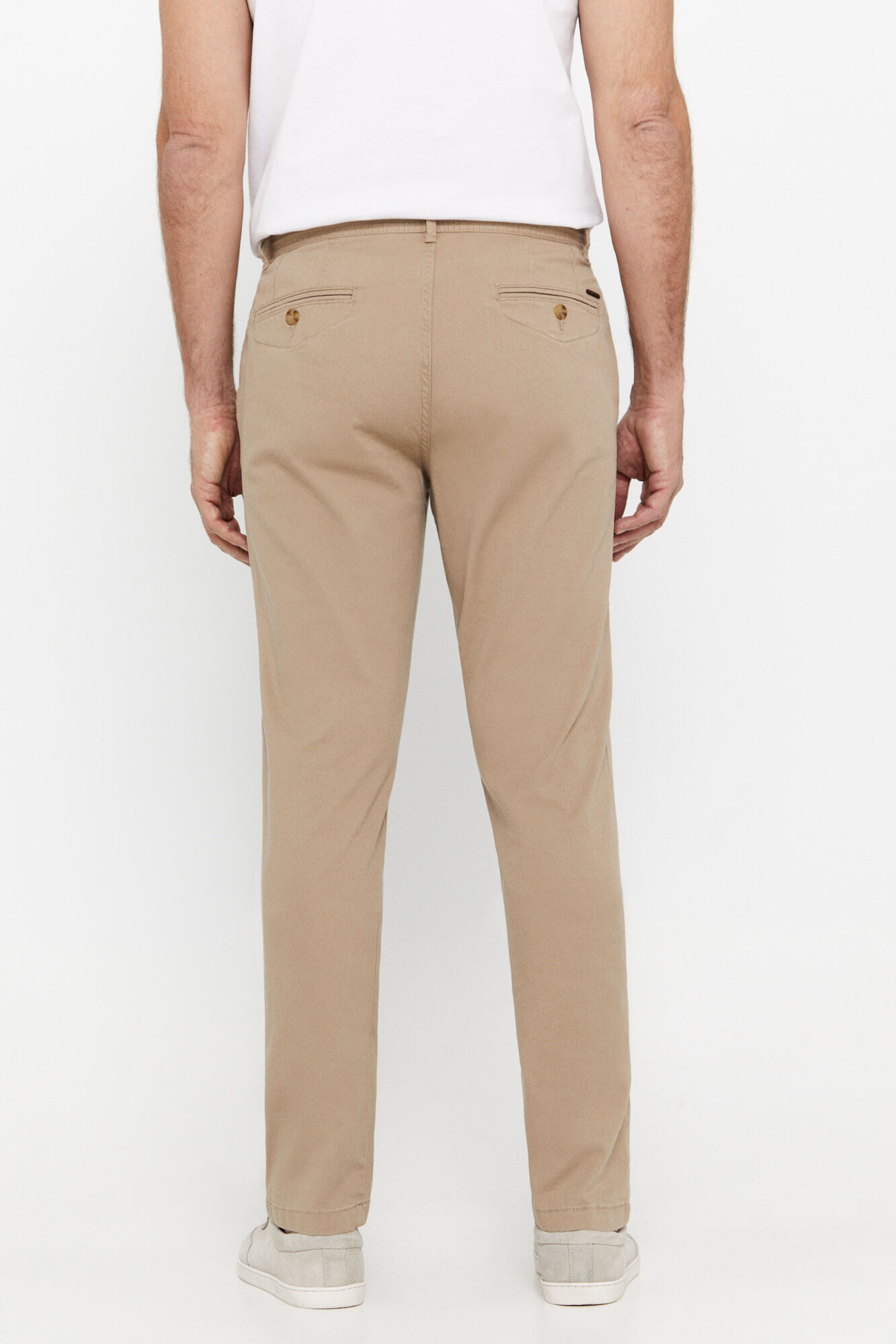 Calça chino de corte regular - Bege