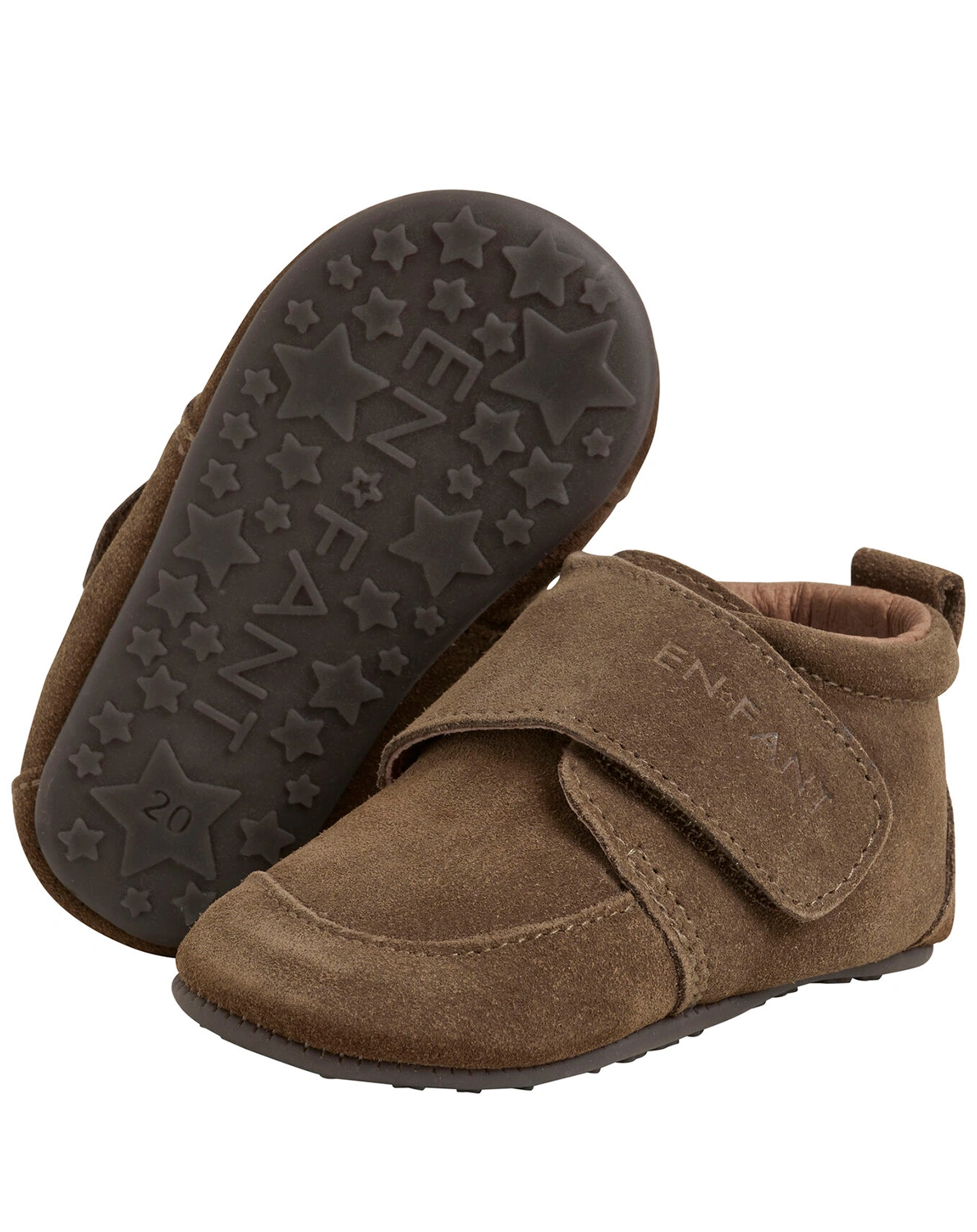 Krabbelschuhe SUEDE VELCRO in acorn