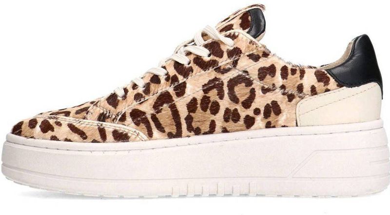 Manfield - Sneakers - Beige/Bruin - Suède/Binnenvoering Leer