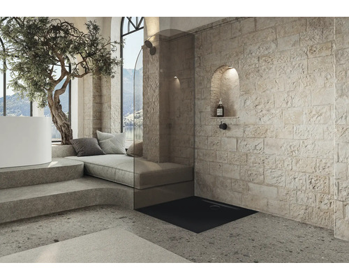 KALDEWEI SUPERPLAN ZERO 1514-5 douchebak, 75 x 80 x 3,7 cm, mat zwart, 351447980676