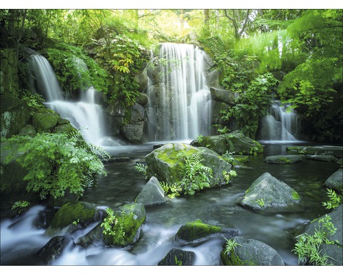 Canvas print Bos & Waterval I 57x77 cm