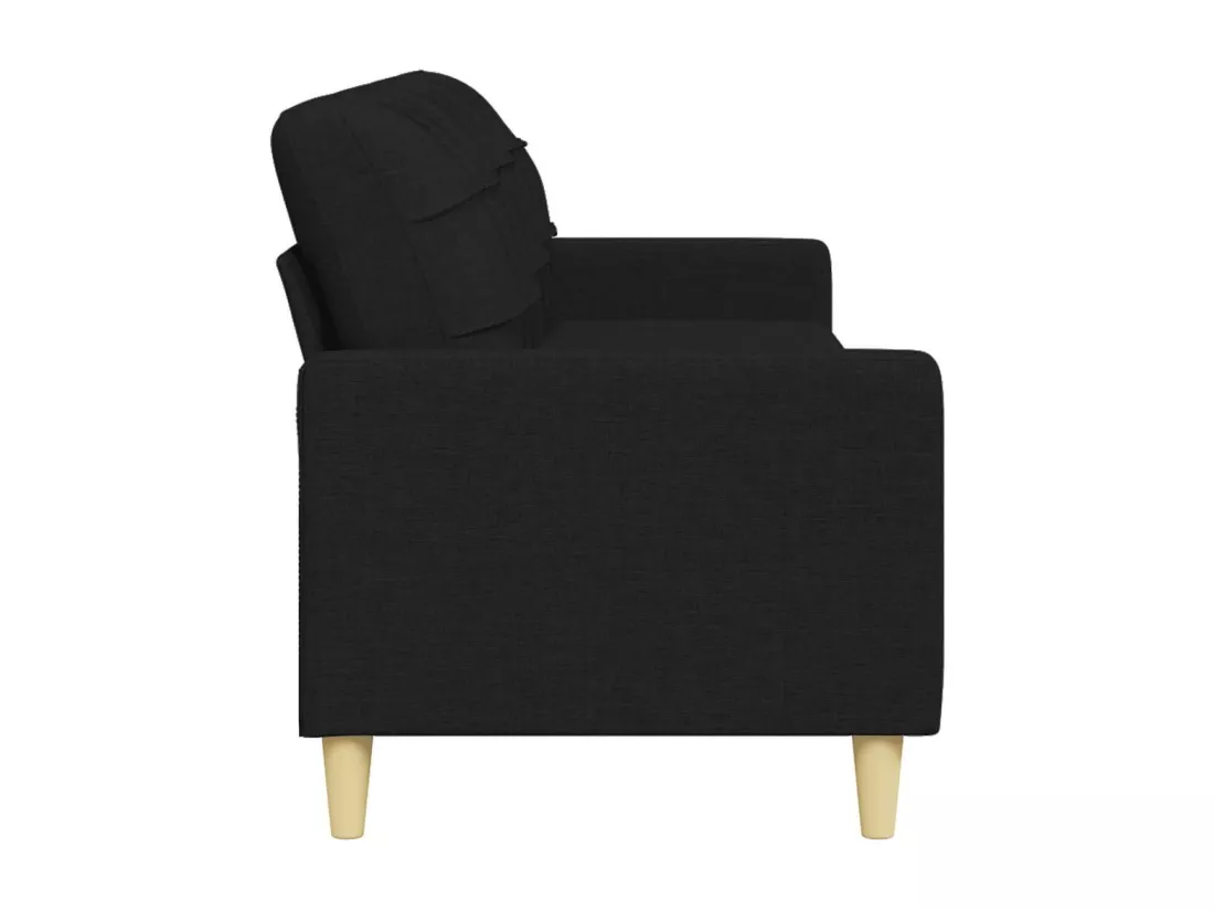 Canapé à 3 places Noir 210 cm Tissu