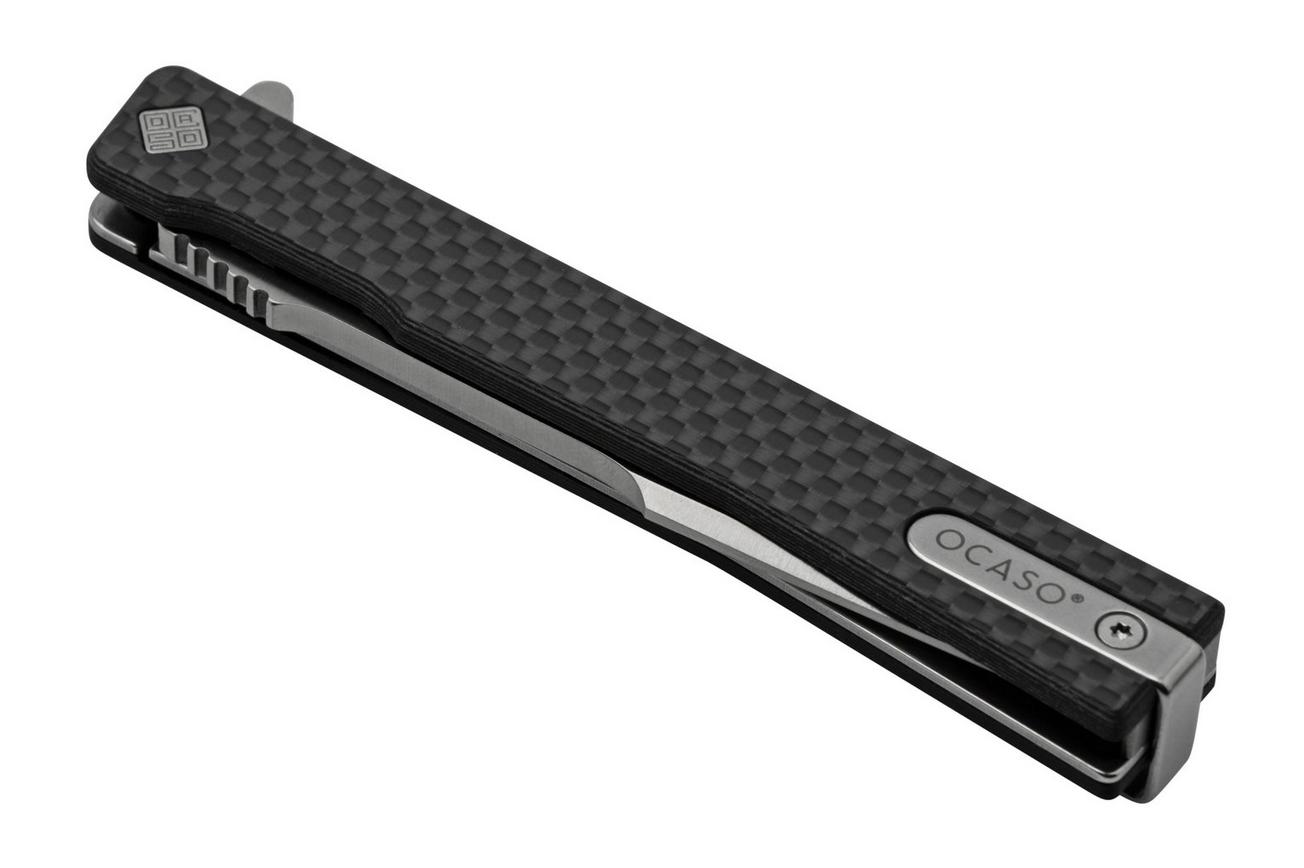 Ocaso Solstice 9HFS, S35VN Harpoon Satin Carbon, zakmes
