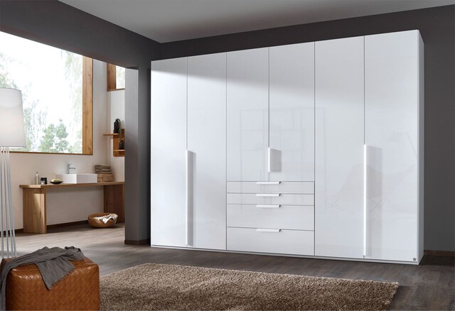 CASAVANTI Kleiderschrank PURISMA Alpinweiß/ Glas Kristallweiß