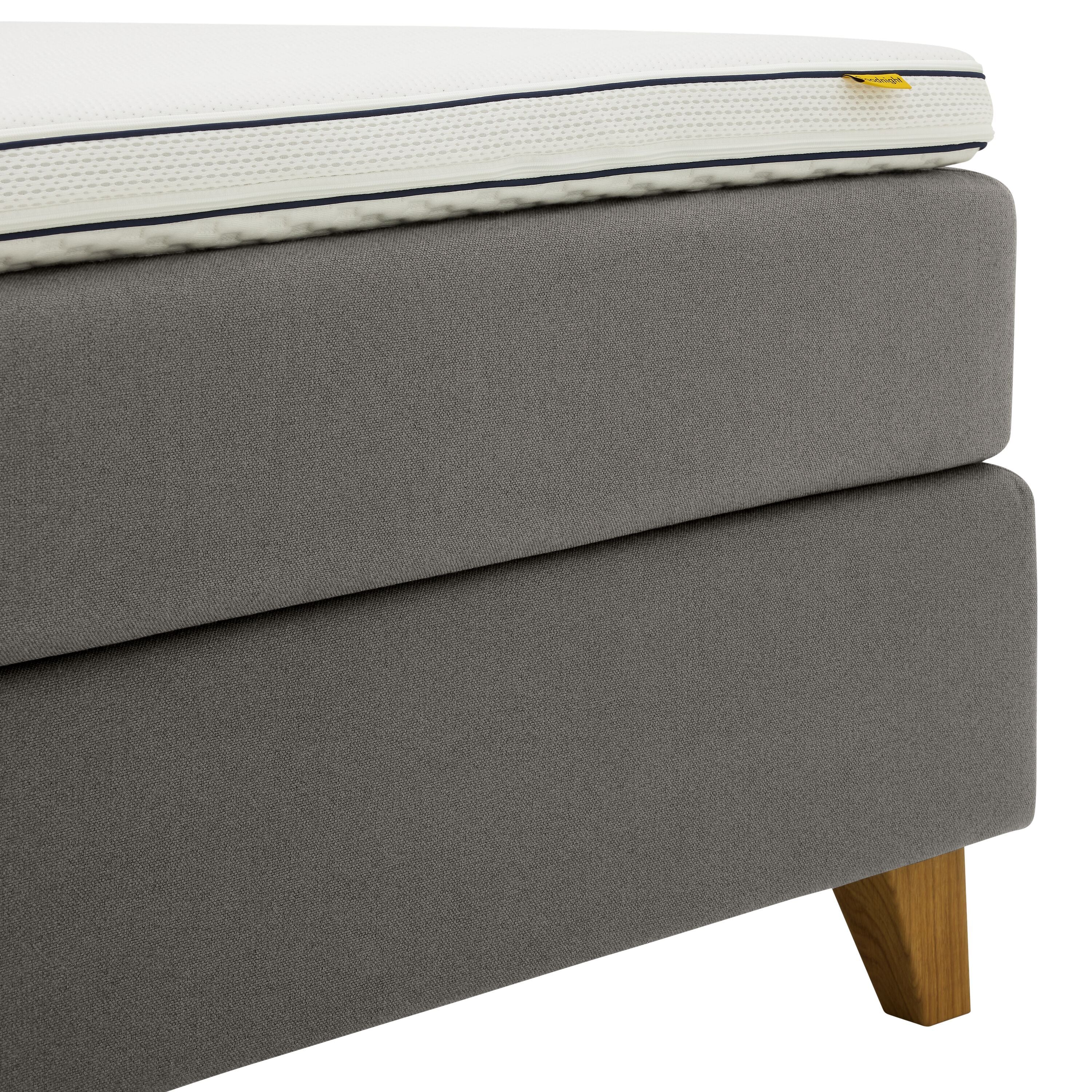 bico GOODNIGHT Boxspringbett - Perlgrau / B: 160.0 cm x T: 200.0 cm