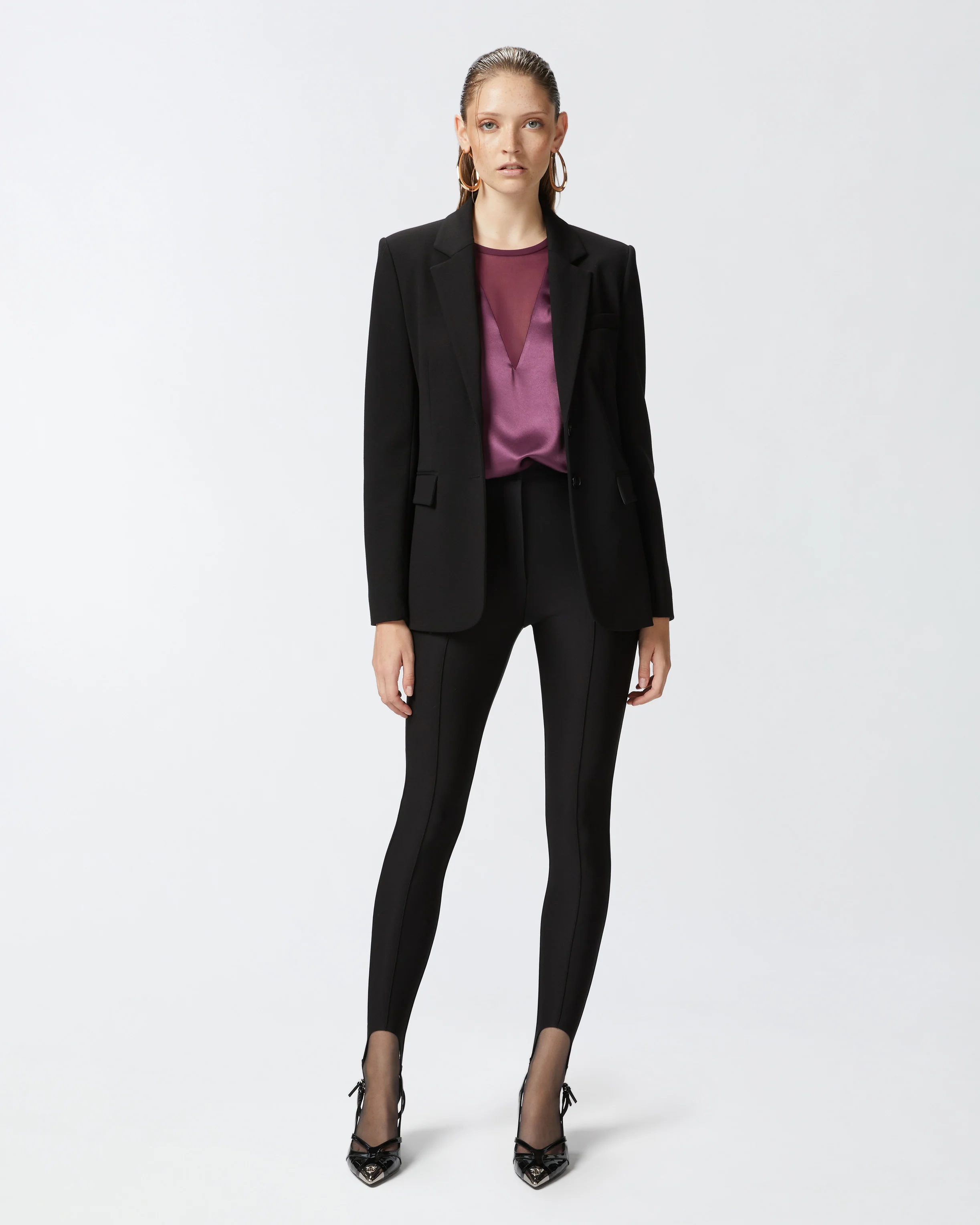 Blouse façon t-shirt et crêpe georgette | Rouge