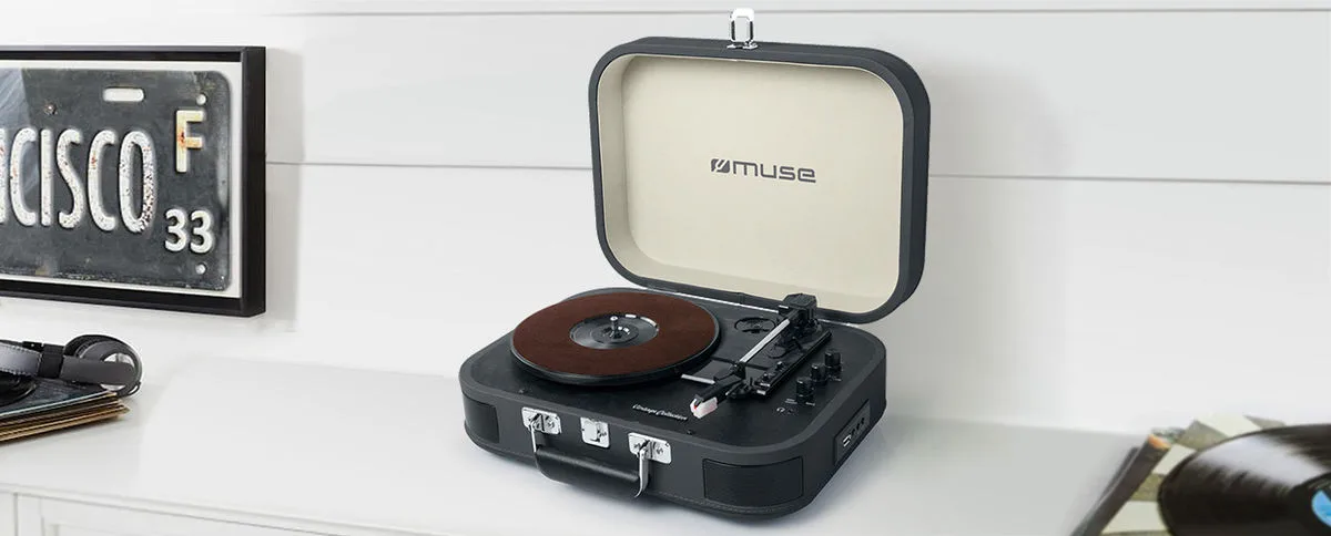 Muse MT-201 Noir Chaînes vinyle
