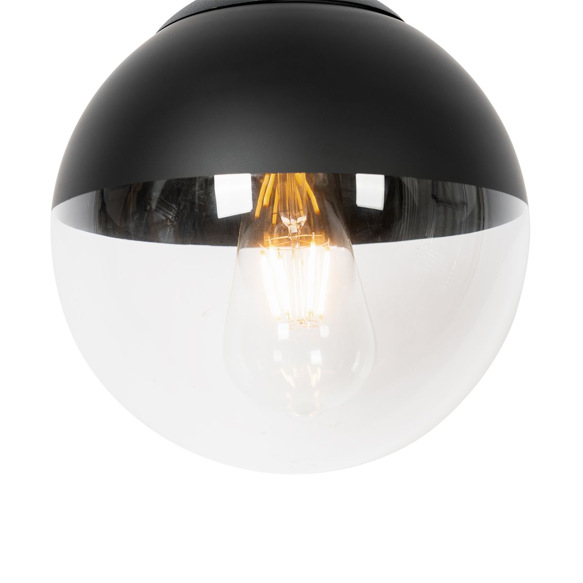Retro hanglamp zwart met helder glas 20 cm - Eclipse