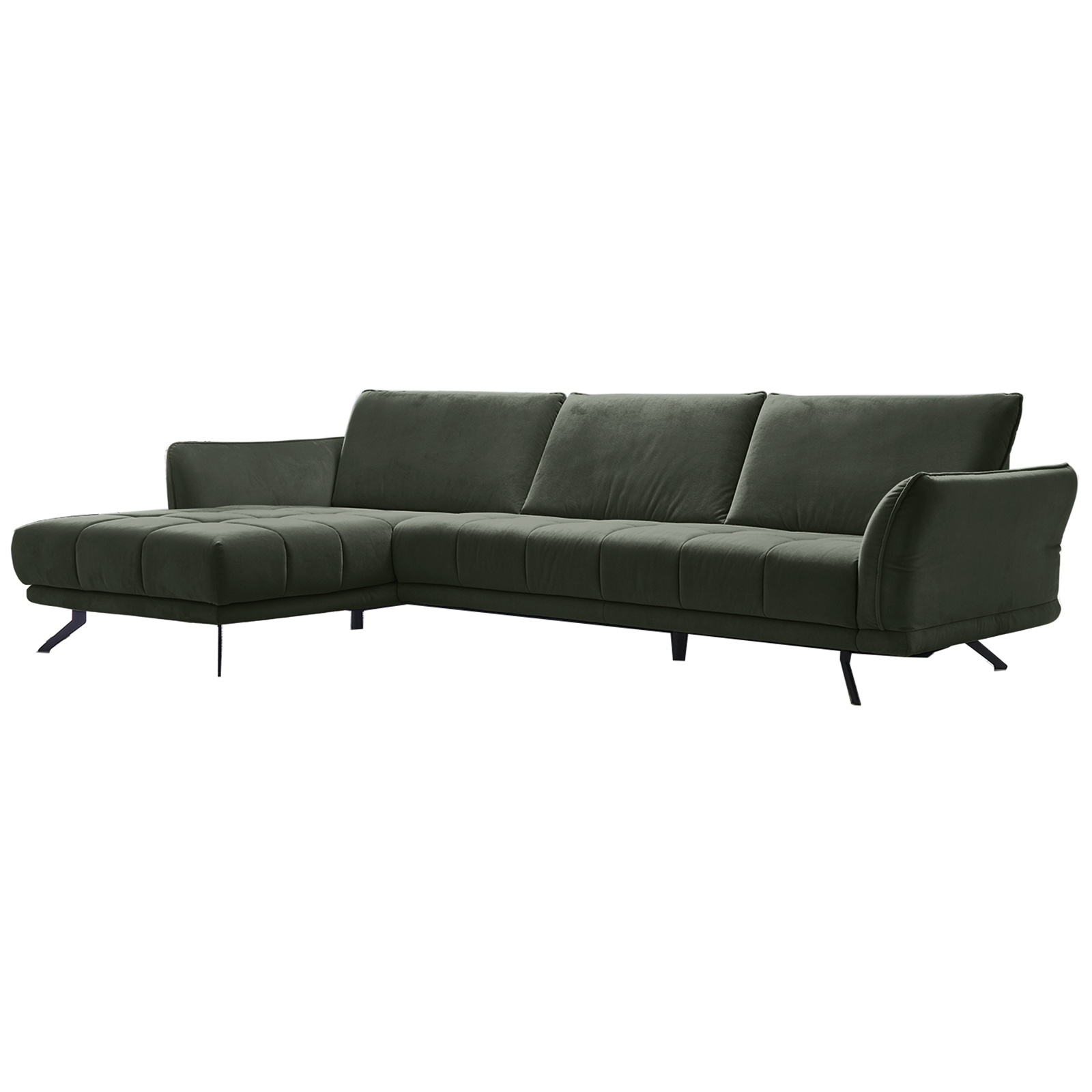 polsterpower Ecksofa - olive - Basismodell - Canapé links