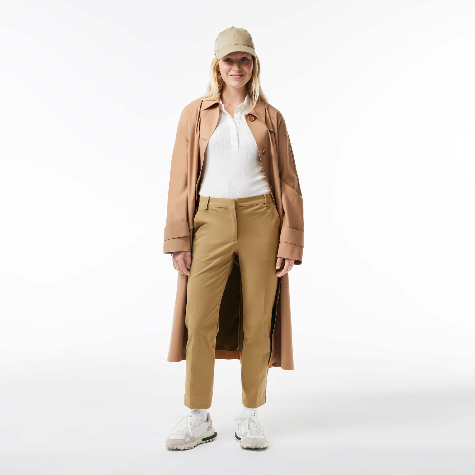 Pantalon chino slim fit en coton stretch Pantalons & Shorts - Beige - Lacoste - Femme