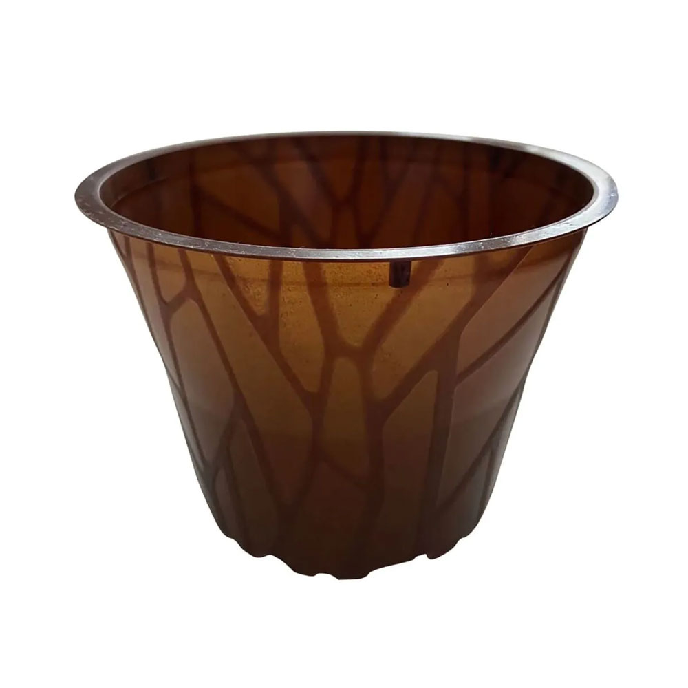 (6er Set) Ø12cm Plenta Plastikfreier Pflanzen Topf Kompostierbarer Blumen Kübel (TB1050) - Braun