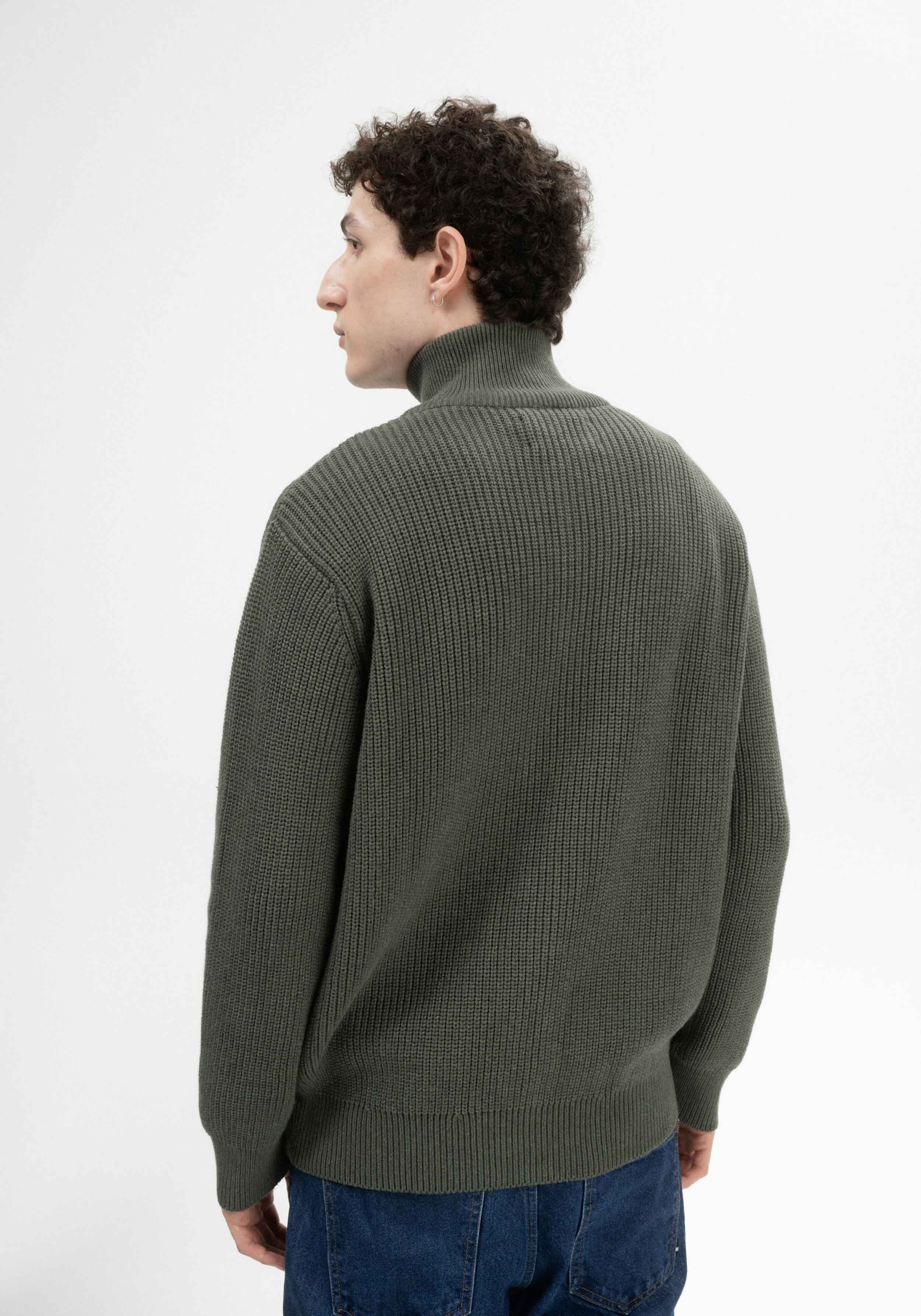 Mela Strickjacke Rib Knit Taksh Grün Melange