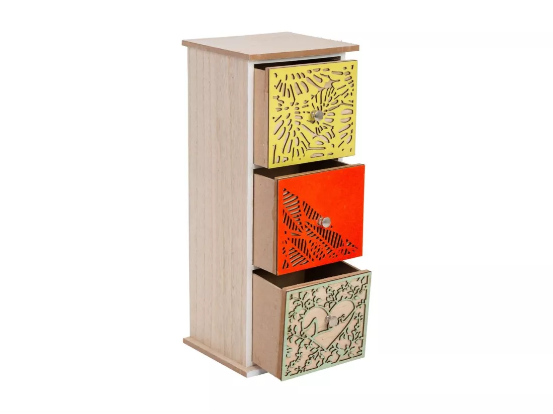 Petite boîte de rangement marron 14.5x13x35.5h