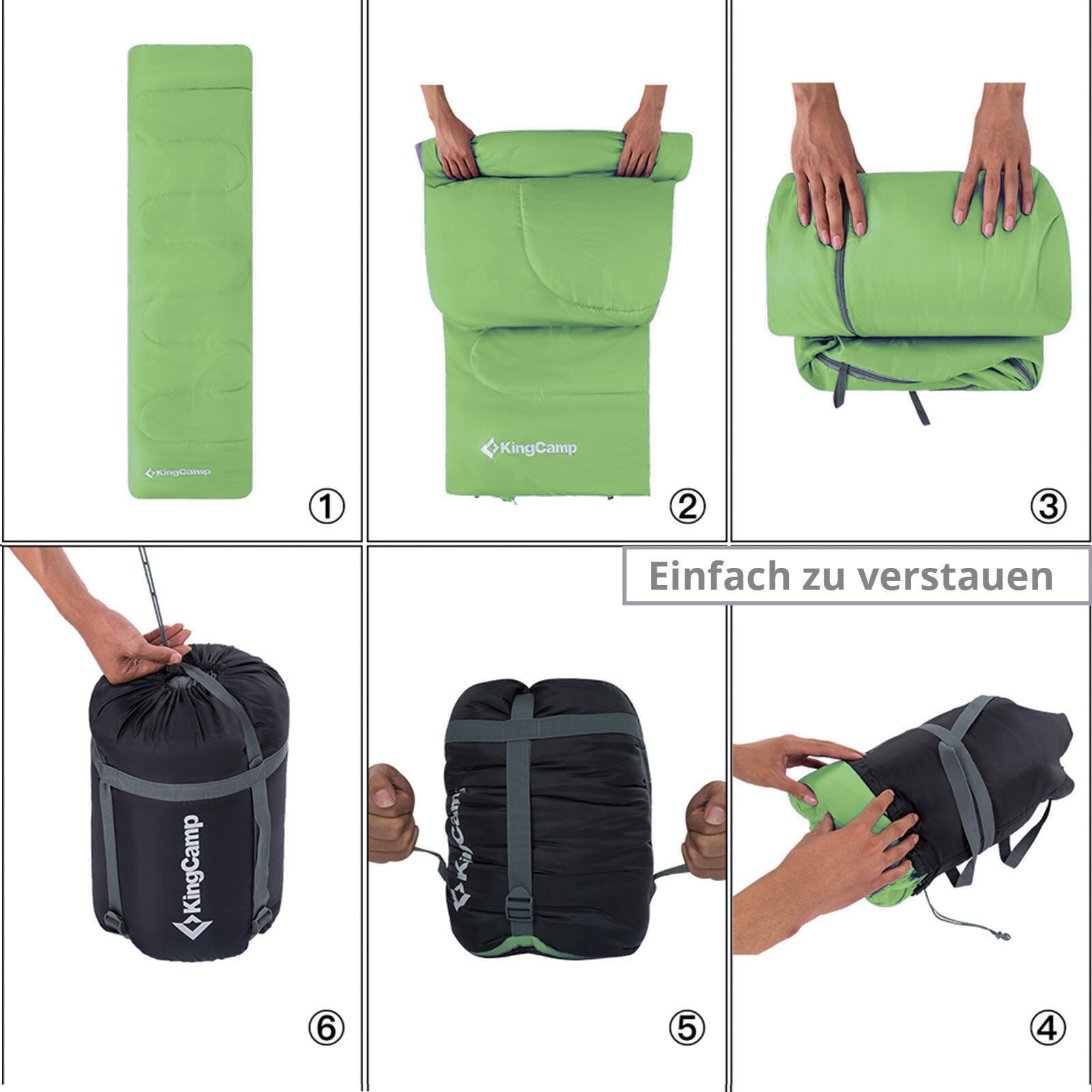 KINGCAMP Decken Schlafsack Oasis 250 Sommer Camping Outdoor 2,2m Lang&Breit -3°C Variante: Royal Blue - Zipper L
