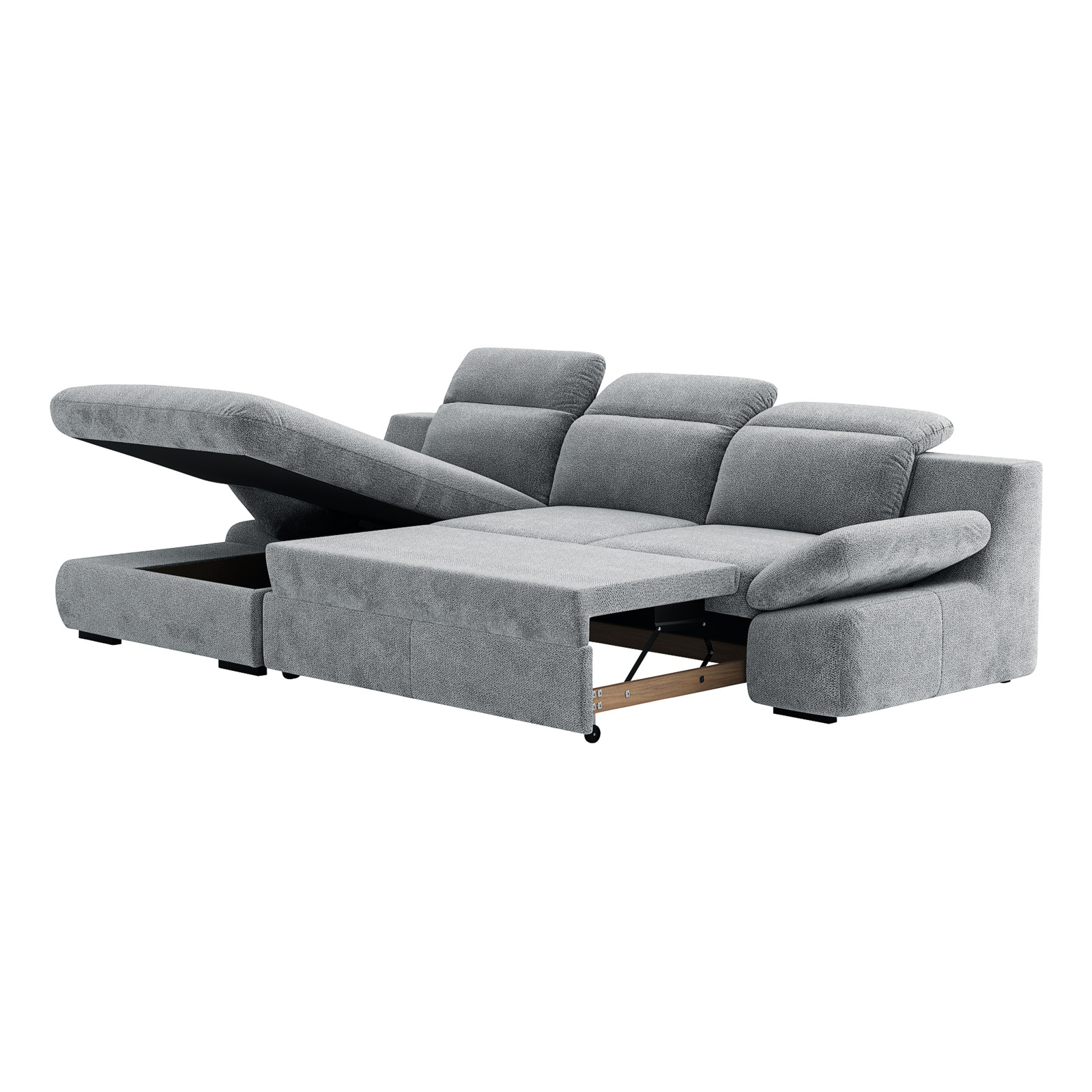 Ecksofa Lorena Stoff, Recamière links