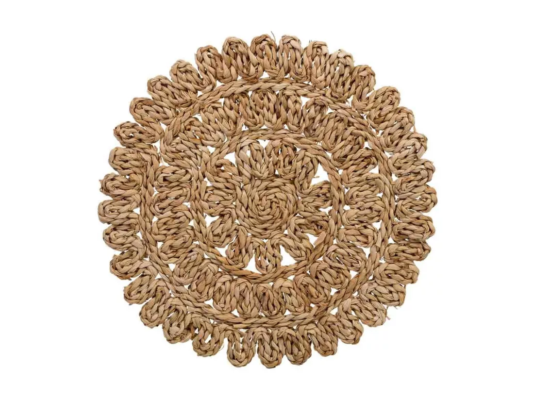Dessous de plat en fibre naturelle marron 50x35x1,5h cm