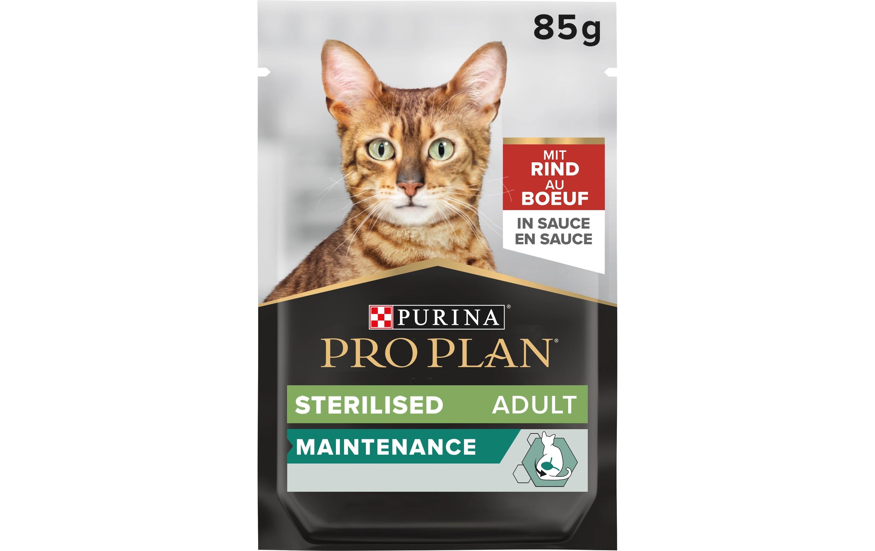 Nassfutter Adult Sterililized Sauce Rind 26 x 85 gAlleinfuttermittel für ausgewachsene kastrierte Katzen