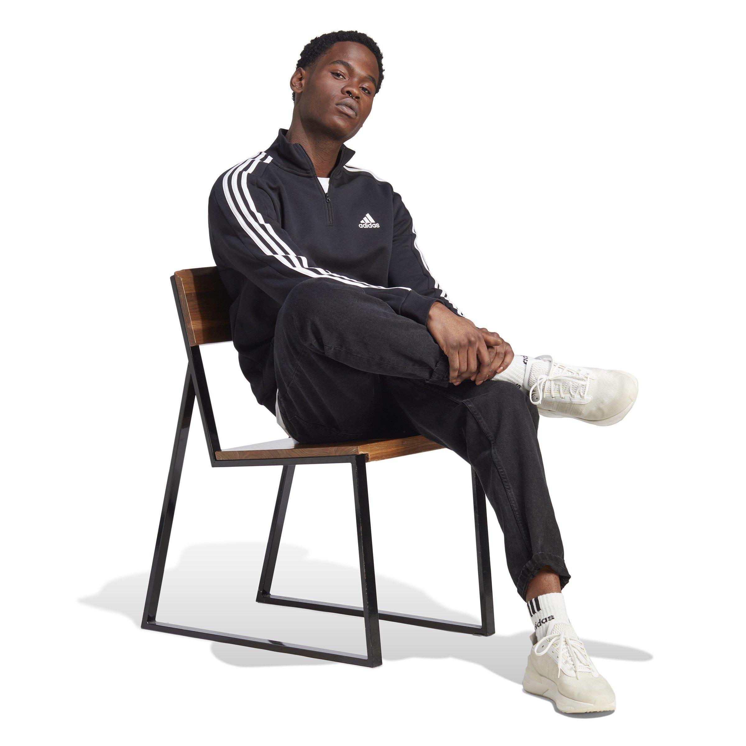 adidas 3 Stripe Zip Top Mens