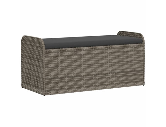 VIDAXL - Banc de jardin Banc de rangement avec coussin gris 115x51x52 cm résine tres...