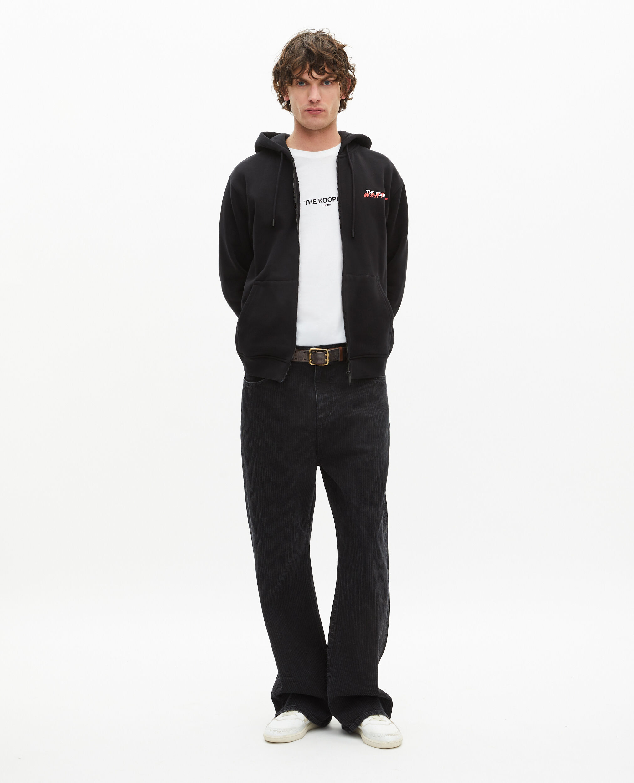 Sweatshirt zippé à capuche What is noir