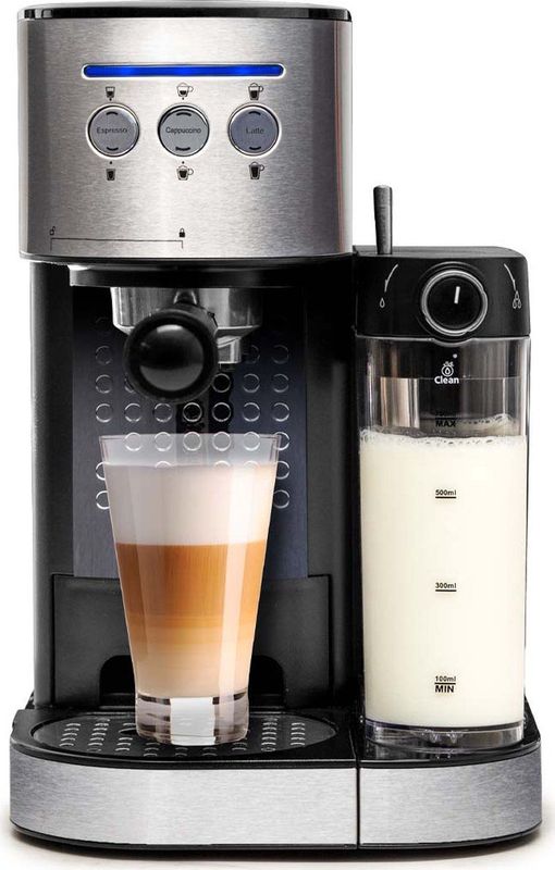 BluMill - Koffiemachine - Pistonmachine - Zilver - Inclusief Automatische Melkschuimer