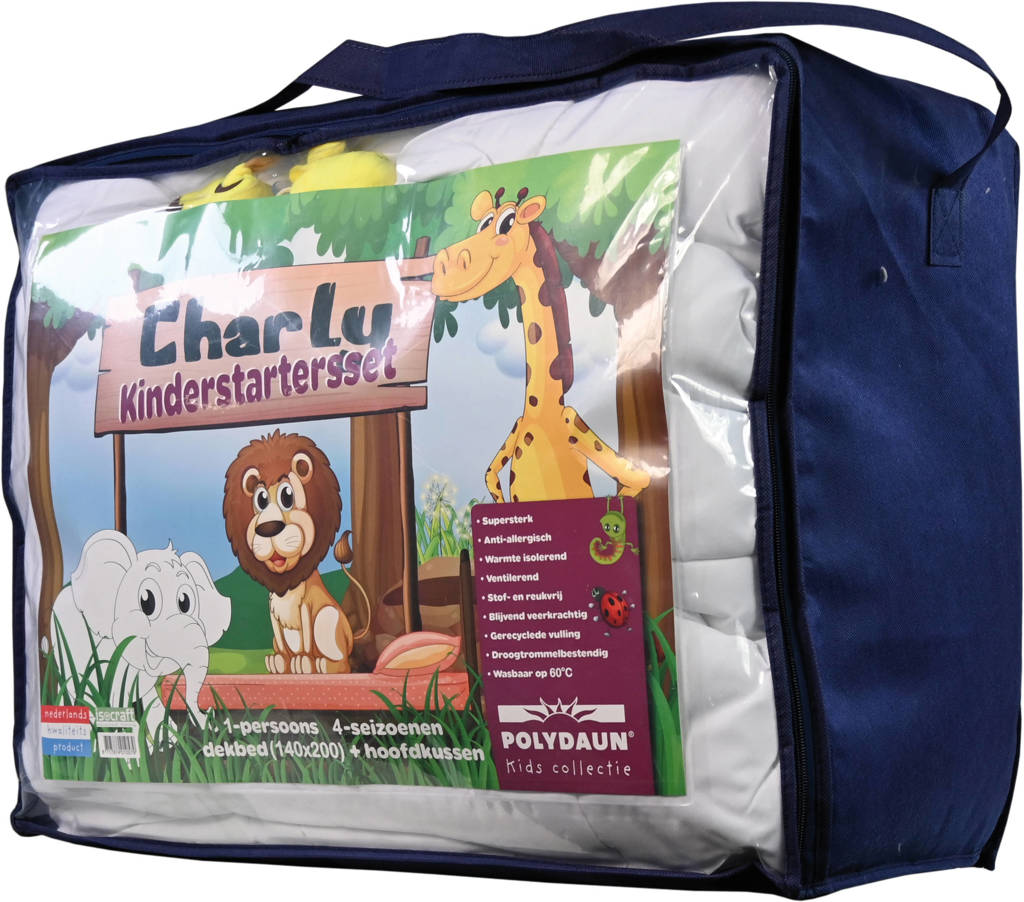 Perfect kinderdekbedstarterset Kids synthetisch 4-seizoenen dekbed (140x200 cm) + kussen + knuffel