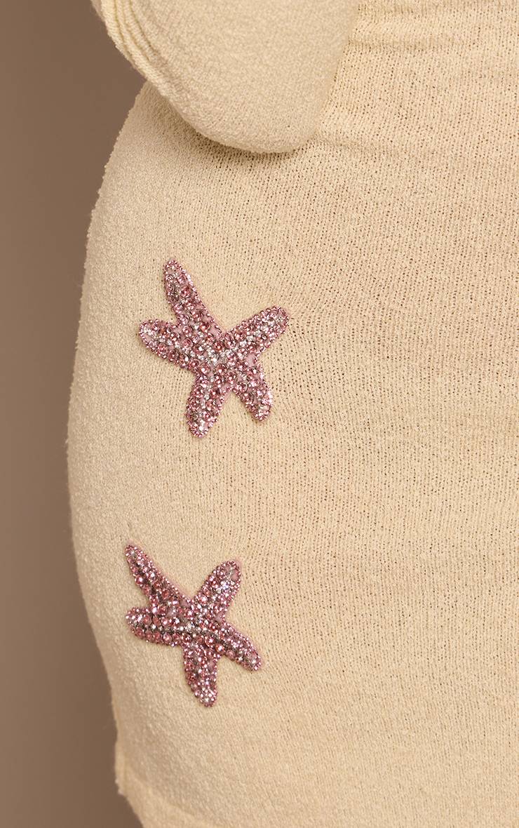 Jaune Robe Mini Tricotée À Manches Longues Ornée D'étoiles Butter Petite