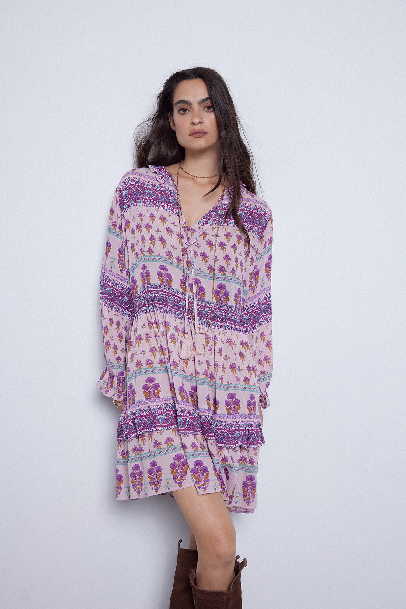 Vestido curto estampado
