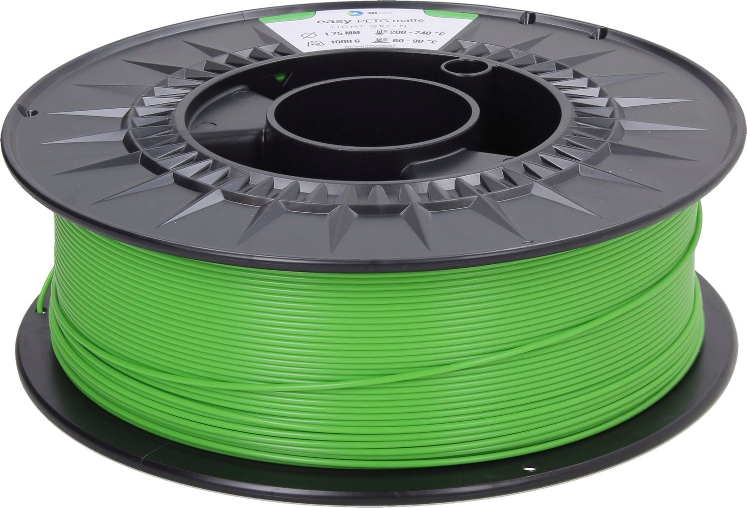 3DJAKE  easyPETG Matte Hellgrün, 1,75 mm / 1000 g    Modifiziertes PETG mit mattem Oberflächenfinish in Hellgrün