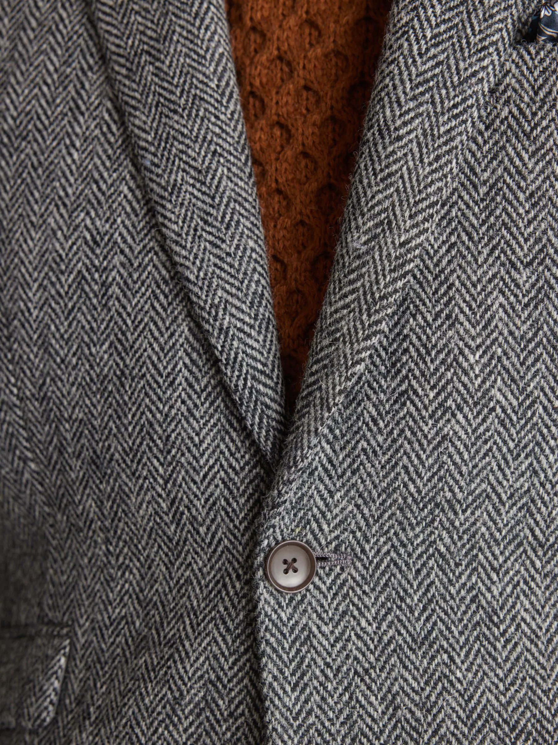 Grijs - Signature - Harris tweed Britse wollen blazer