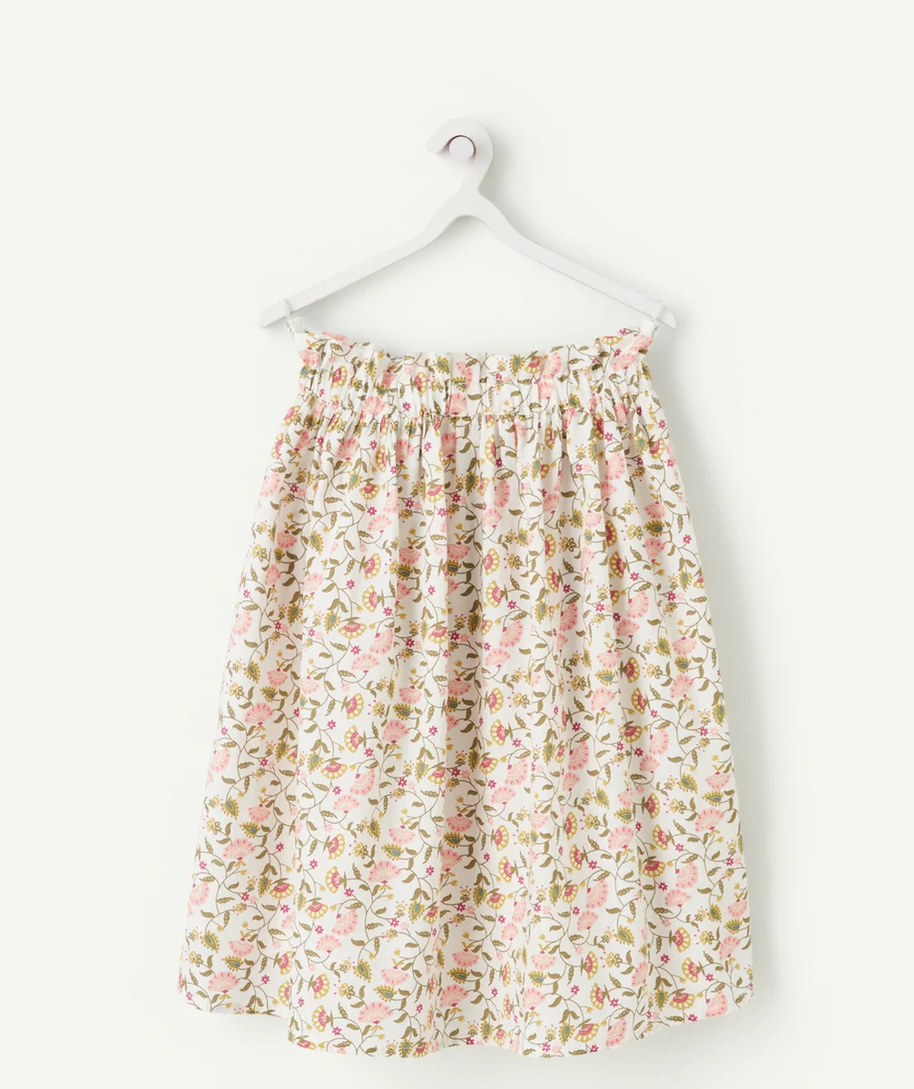 JUPE LONGUE FILLE EN COTON IMPRIMÉ FLEURI