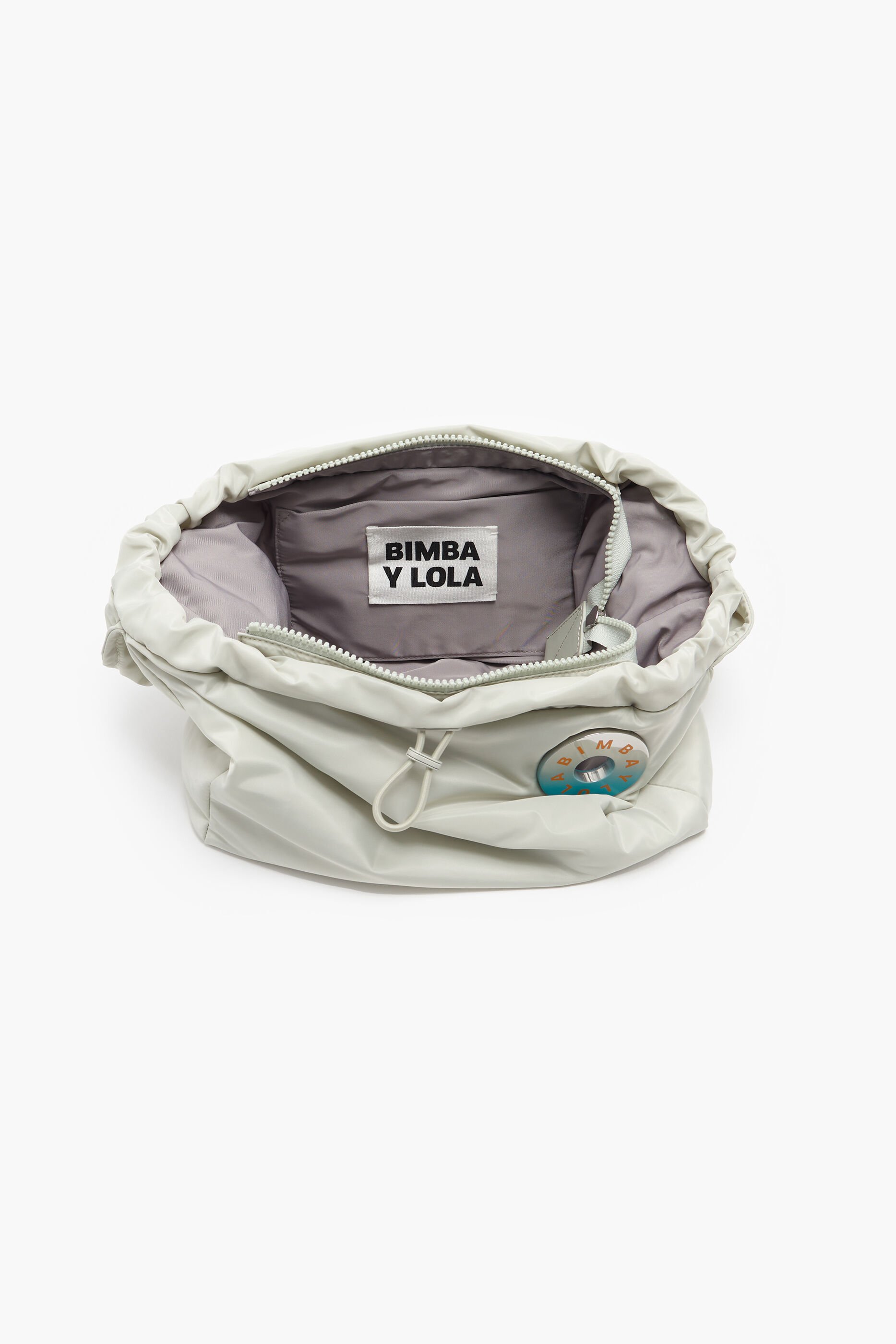Bolsa hobo grande de nylon, cor sal marinho