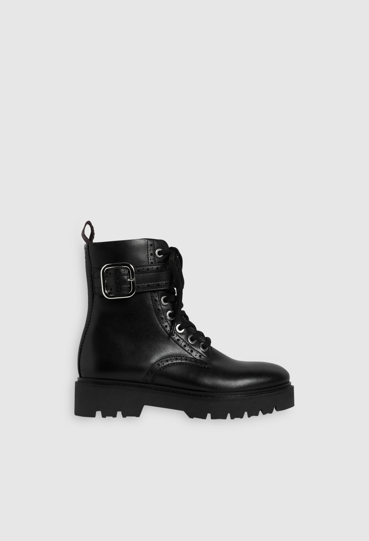 Boots &agrave; lacets en cuir responsable