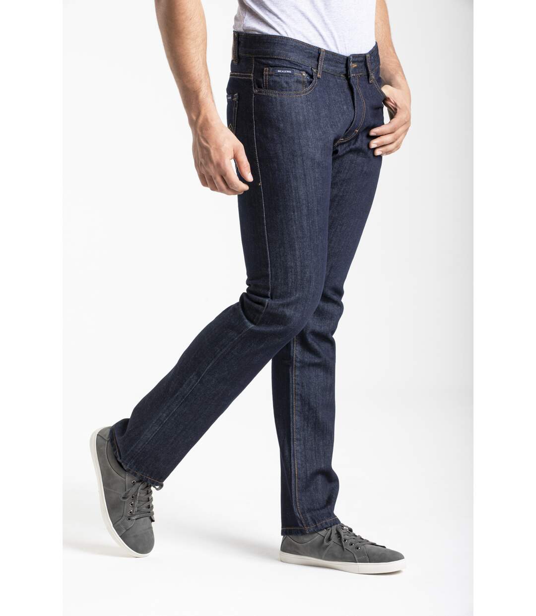Jeans RL70 coupe droite confort coton brut MARINE