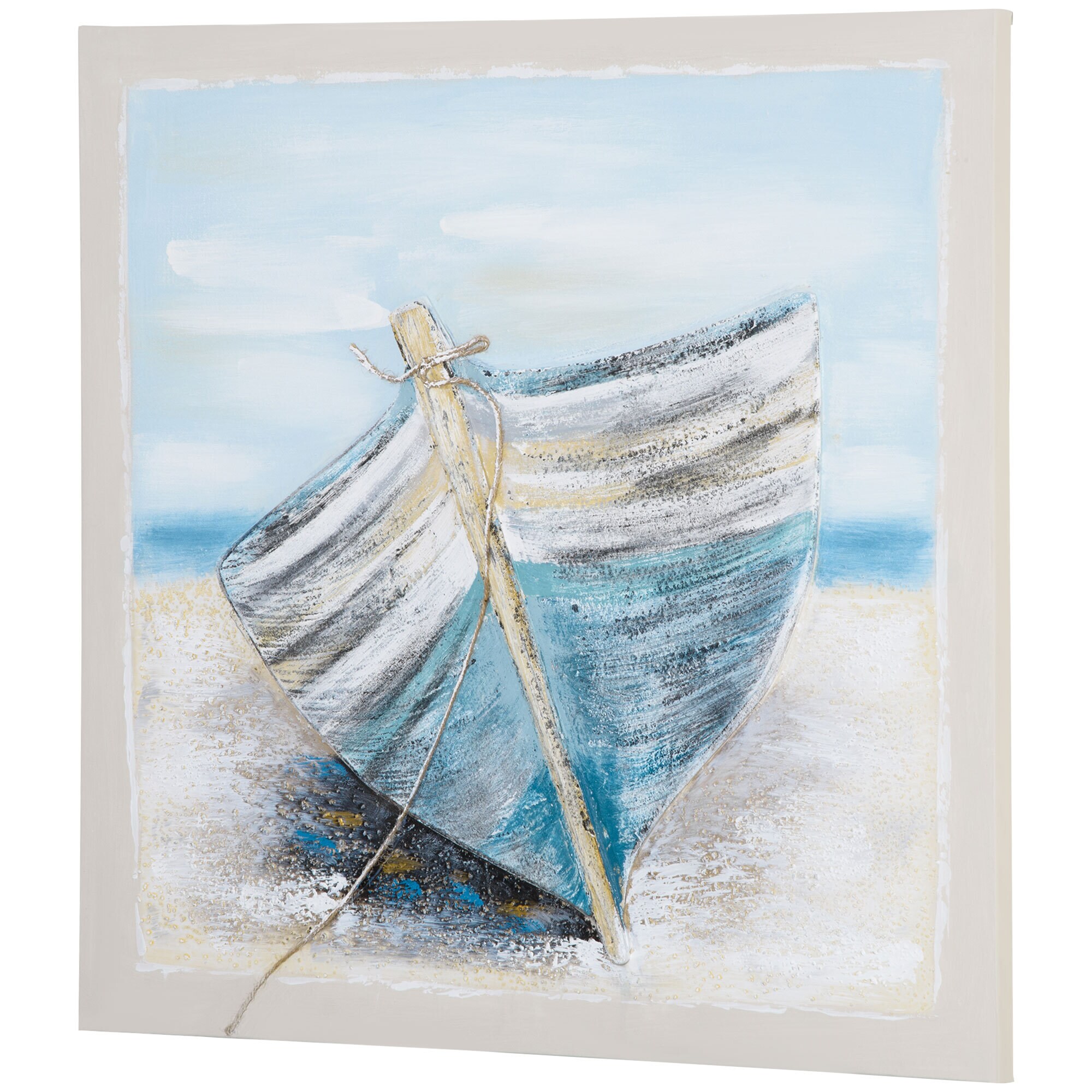 HOMCOM Wandbild mit Kieferholzrahmen bunt 80L x 80B x 2,8H cm