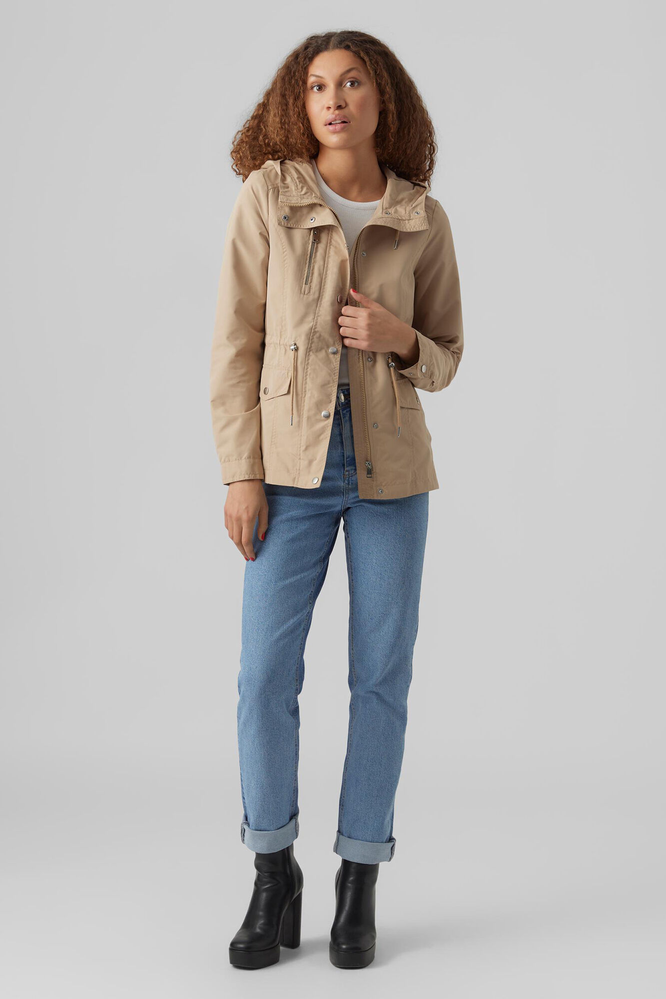Parka com capuz - Branca