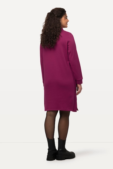 Sweatkleid, Troyerkragen, Reißverschluss, Langarm