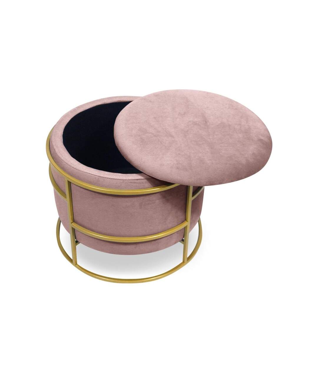 Paris Prix - Pouf & Coffre De Rangement gorin 43cm Rose