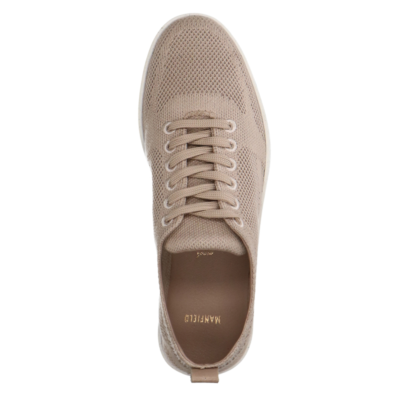 Beige knit fabric sneakers