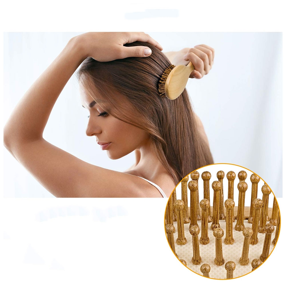 (215mm) Holz Haar Styling Bürste Haarbürste Oval - Beige