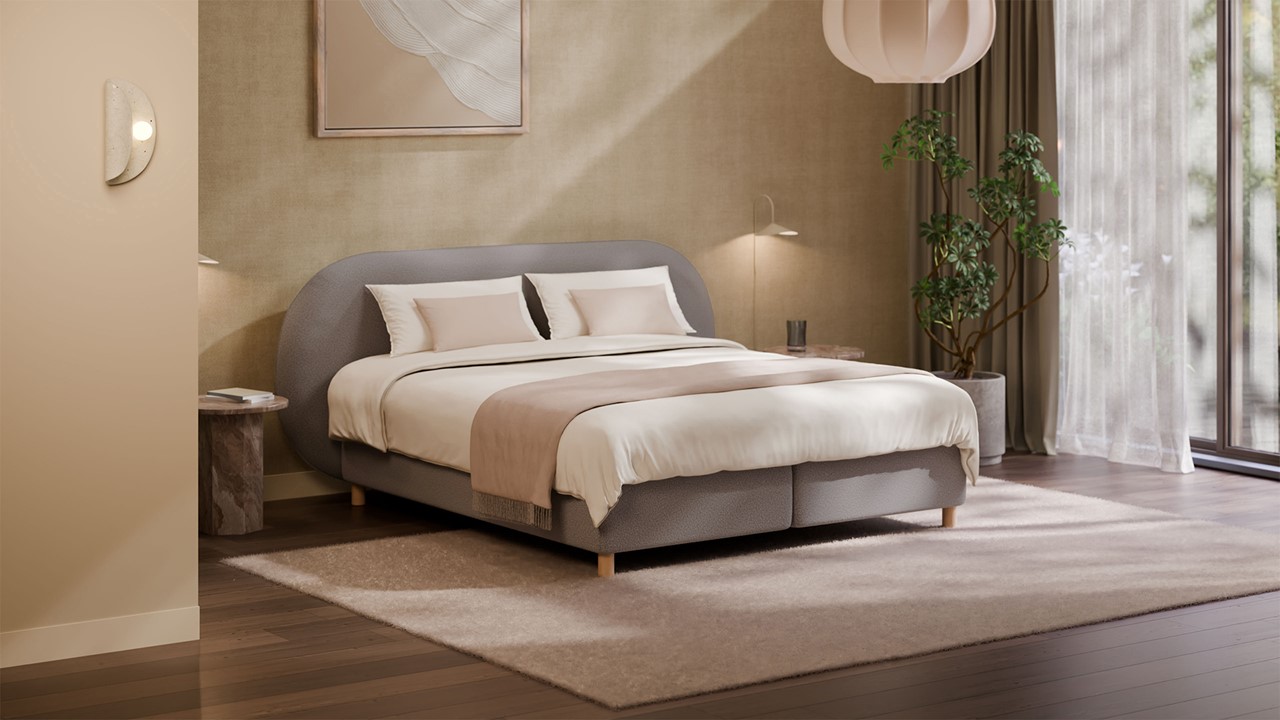 Boxspring Flow - Warm wool grey