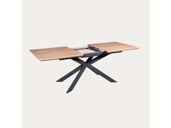Table à manger extensible effet bois naturel 160x75