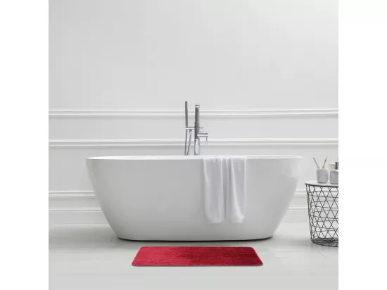Tapis de bain uni en polyester bordeau 50x80cm