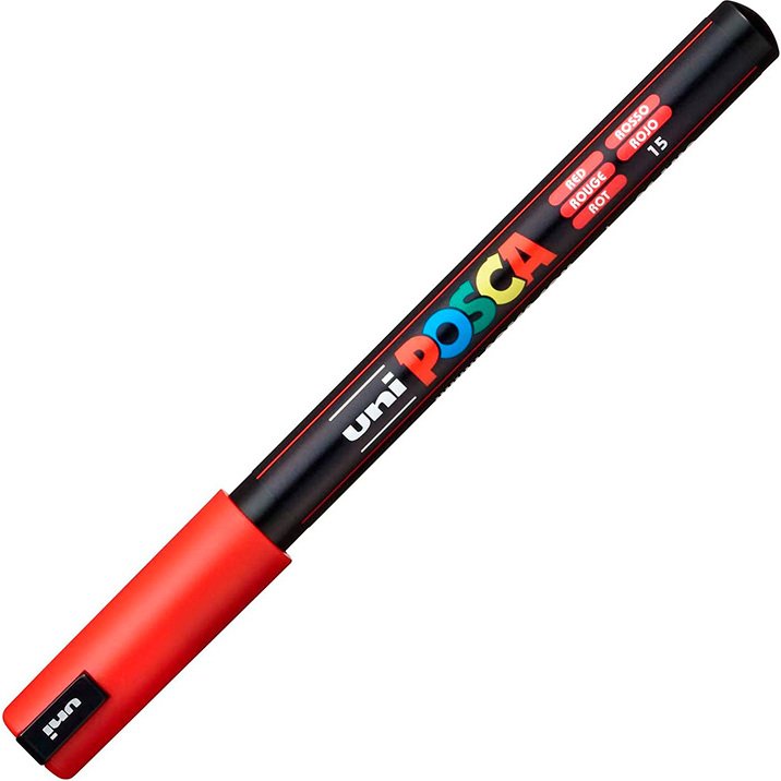Marqueur posca pc1mr base eau pointe calibree extra fine    0,7mm sans odeurs/alcool/solvant coloris rouge