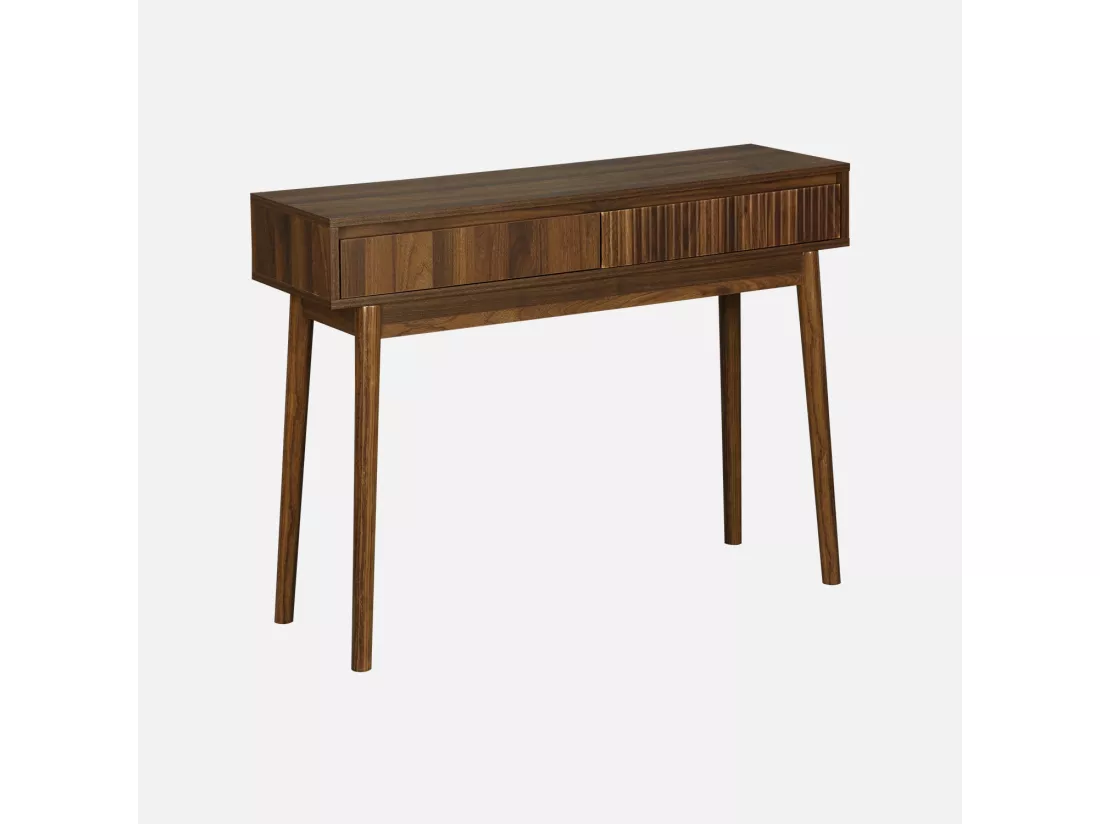 Console décor bois de noyer. 2 tiroirs - Linear