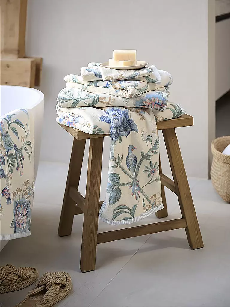 PIP STUDIO Duschtuch 70x140cm SECRET GARDEN Weiss-Blau weiss
