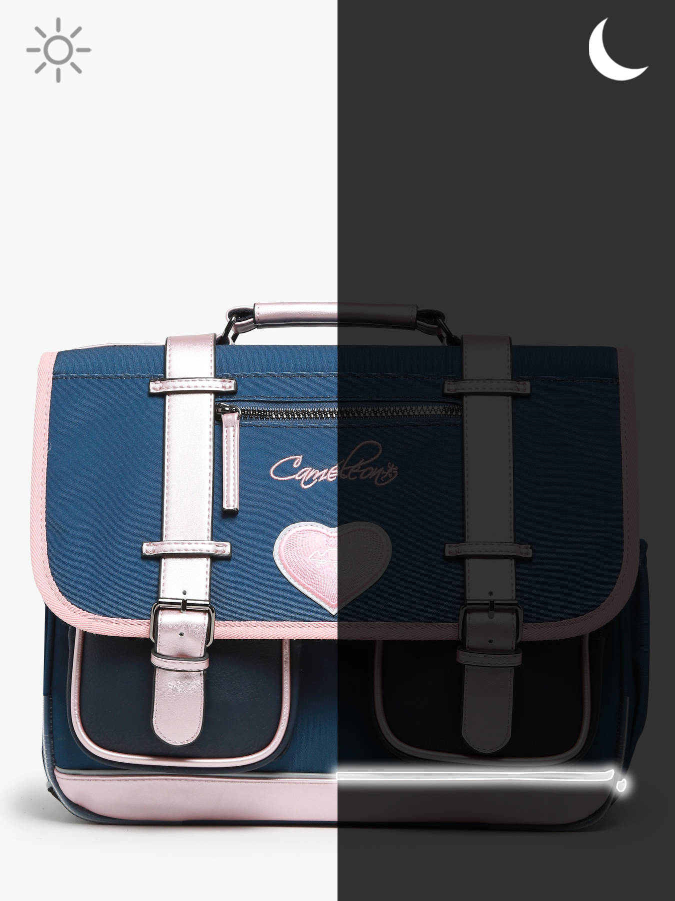 Cartable enfant 3 compartiments CAMELEON