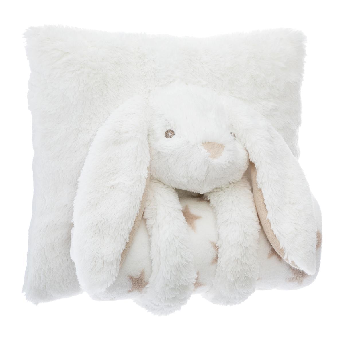 COUSSIN ET PLAID LAPIN