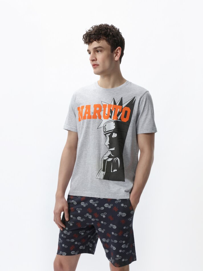 Conjunto de pijama Naruto Shippuden - Cinza Vigoré