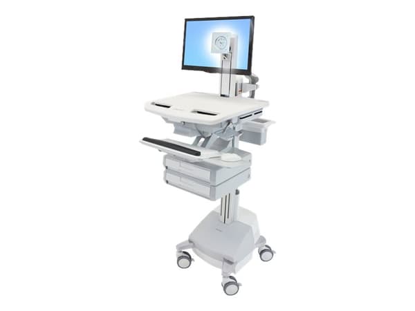 Ergotron StyleView - Vogn - for LCD-skjerm / PC-utstyr - medisinsk - aluminium, forsinket stål, kvalitetsplast - grå, hvit, polert aluminium - skjerm